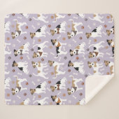 Jack Russell Terrier Paws and Bones Sherpa Blanket Sherpadecke (Vorderseite (Horizontal))
