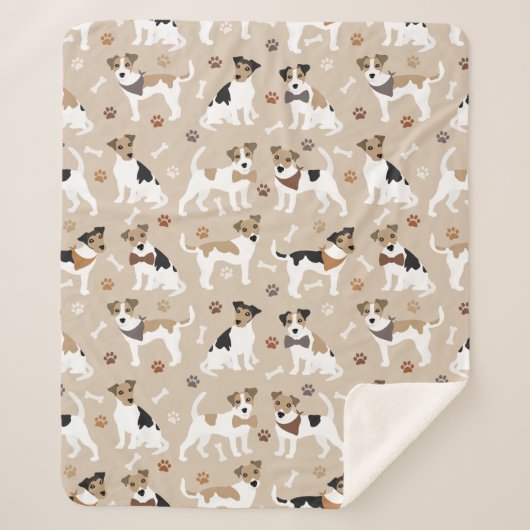 Jack Russell Terrier Paws and Bones Sherpadecke (Vorderseite)