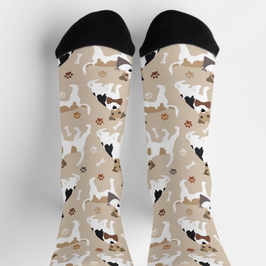 Jack Russell Terrier Paws and Bones Socks Socken (Oben)