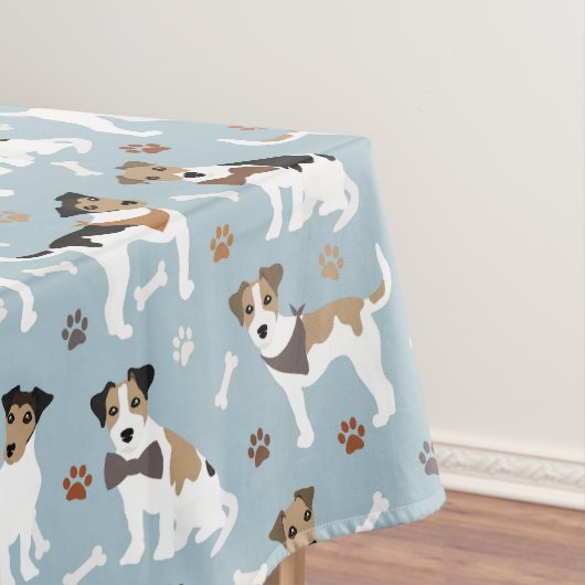 Jack Russell Terrier Paws and Bones Tischdecke (Beispiel)