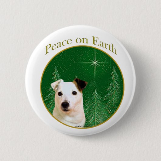 Jack Russell Terrier Peace Button (Vorderseite)