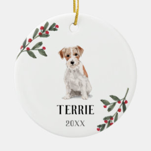 Jack Russell Terrier Personalisierter Weihnachtsma Keramik Ornament