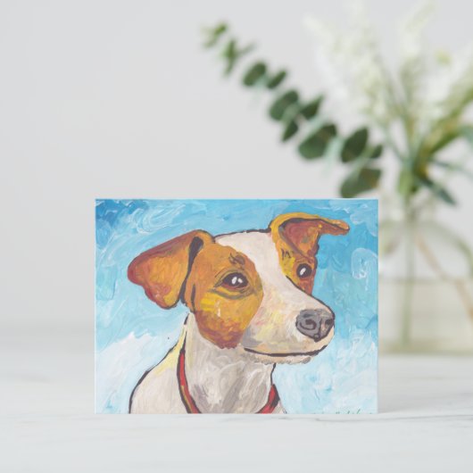 Jack Russell Terrier Postkarte (Stehend Vorderseite)