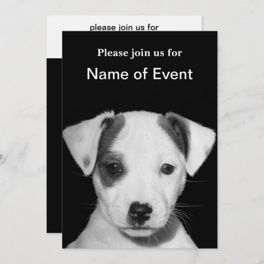 Jack Russell Terrier Puppy Einladung (Vorne/Hinten)