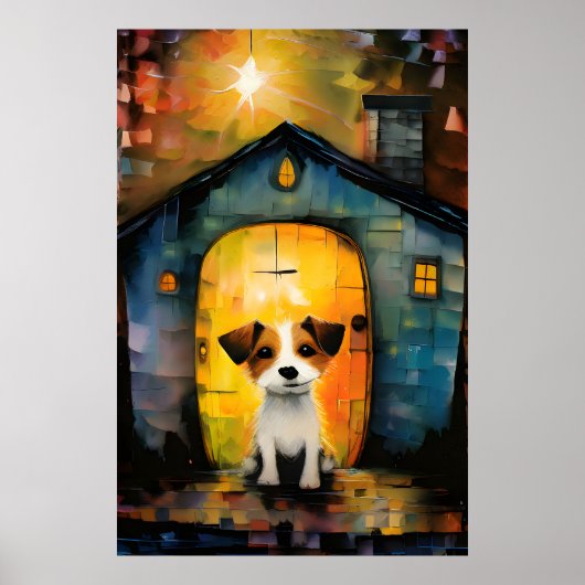 Jack Russell Terrier Puppy in seinem gemütlichen H Poster (Vorne)