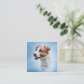Jack Russell Terrier Quadratische Visitenkarte (Stehend Vorderseite)