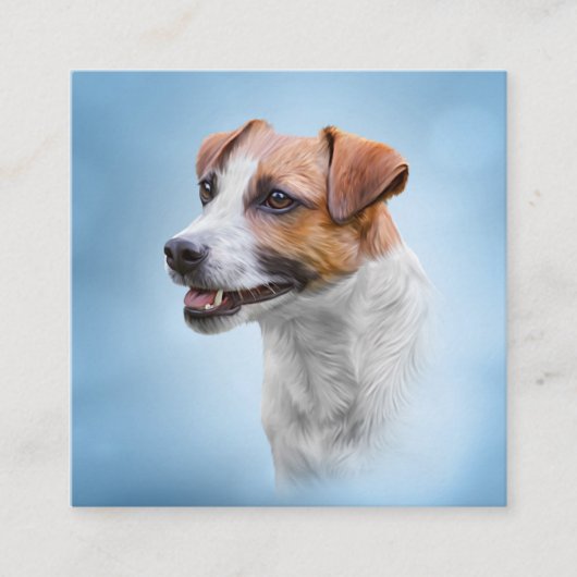 Jack Russell Terrier Quadratische Visitenkarte (Vorderseite)