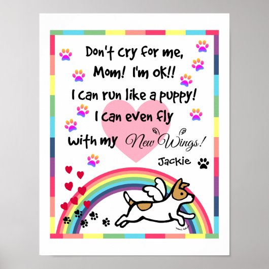 Jack Russell Terrier Rainbow Bridge Art Printing Poster (Vorne)