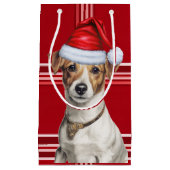 Jack Russell Terrier Red Holiday Kariert Weihnacht Kleine Geschenktüte (Vorderseite)