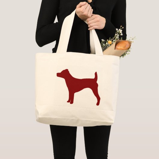 Jack-Russell-Terrier (rot) Jumbo Stoffbeutel (Vorderseite (Produkt))