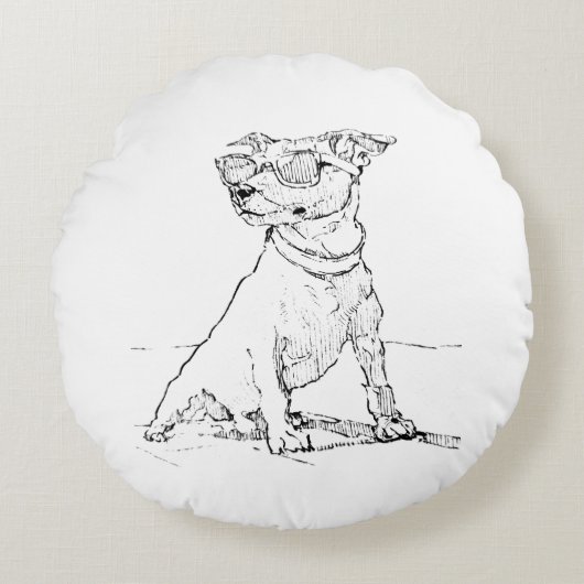 Jack Russell Terrier Rundes Kissen (Vorderseite)