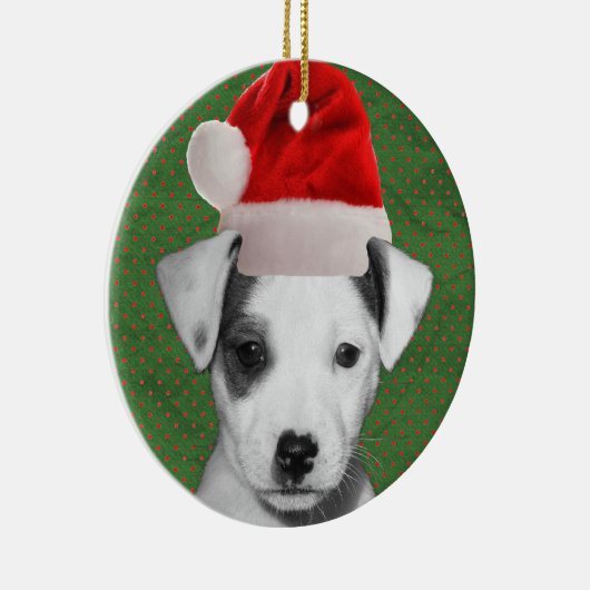 Jack-Russell-Terrier-Sankt-Welpe Keramik Ornament (Rechts)