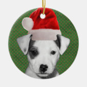 Jack-Russell-Terrier-Sankt-Welpe Keramik Ornament (Vorne)