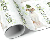 Jack Russell Terrier Santa Dog Grünen Weihnachten Geschenkpapier (Rolleneckpunkt)
