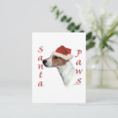 Jack Russell Terrier Santa Paws Feiertagspostkarte (Stehend Vorderseite)