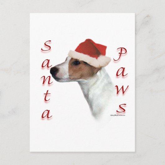 Jack Russell Terrier Santa Paws Feiertagspostkarte (Vorderseite)