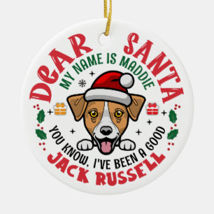 Jack Russell Terrier Santa Personalisiert Weihnach Keramik Ornament