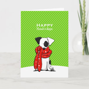 Jack Russell Terrier Scarf Green Moderne Weihnacht Feiertagskarte