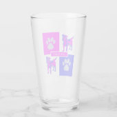 Jack Russell Terrier Silhouette Dog & Paw Pink Glas (Rückseite)