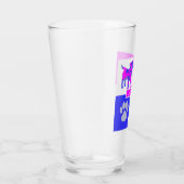 Jack Russell Terrier Silhouette Dog & Paw Pink Glas (Rechts)