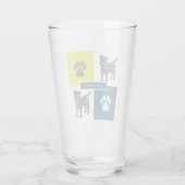 Jack Russell Terrier Silhouette Dog & Paw Y&B Grid Glas (Rückseite)