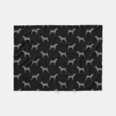 Jack-Russell-Terrier-Silhouette-Muster Fleecedecke (Vorderseite (Horizontal))