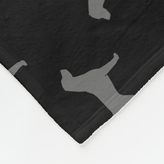 Jack-Russell-Terrier-Silhouette-Muster Fleecedecke (Ecke)