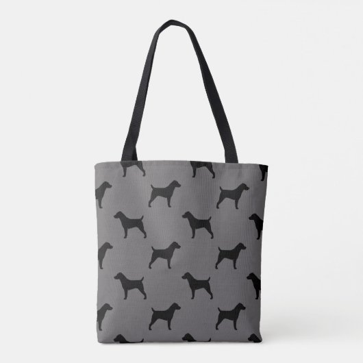 Jack-Russell-Terrier-Silhouette-Muster Tasche (Rückseite)