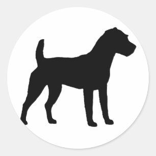Jack Russell Terrier Silhouette Runder Aufkleber