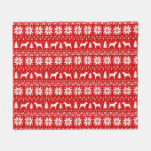 Jack Russell Terrier Silhouetten Hunde Weihnachten Fleecedecke (Vorderseite (Horizontal))