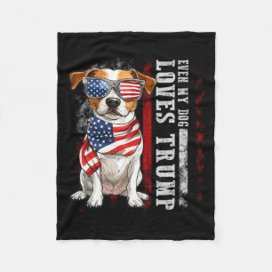 Jack Russell Terrier Sogar mein Hund liebt Trump L Fleecedecke