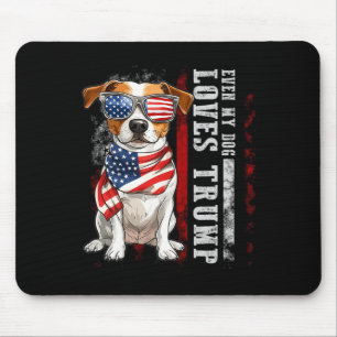 Jack Russell Terrier Sogar mein Hund liebt Trump L Mousepad