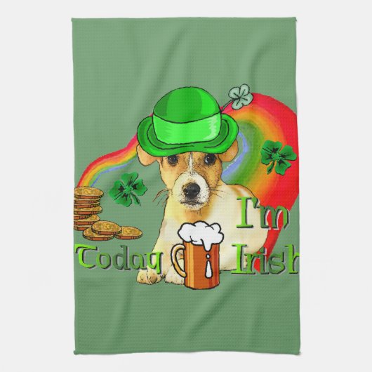 Jack Russell Terrier St Patricks Geschirrtuch (Vertikal)