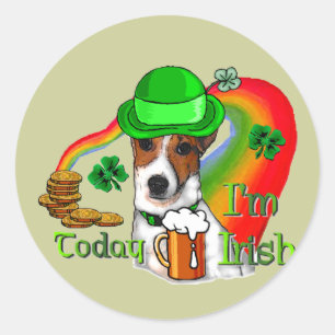 Jack Russell Terrier St Pats Runder Aufkleber