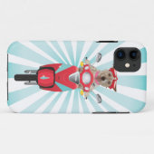 Jack Russell Terrier über Red Moped Case-Mate iPhone Hülle (Rückseite (Horizontal))
