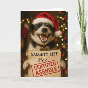 Jack Russell Terrier Unartigkeitsliste Weihnachtsk Feiertagskarte