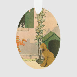 Jack-Russell-Terrier-und goldener Ornament