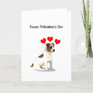 Jack Russell Terrier und Hearts Valentine Feiertagskarte
