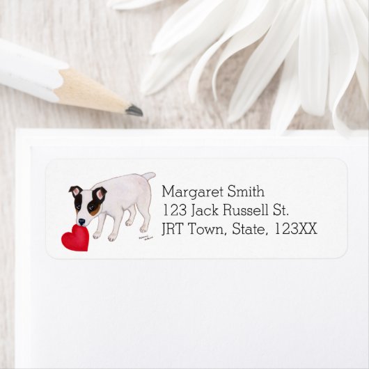 Jack Russell Terrier Valentine Address Labels (Insitu)