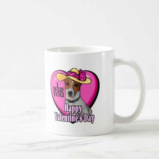Jack Russell Terrier Valentines Kaffeetasse (Rechts)