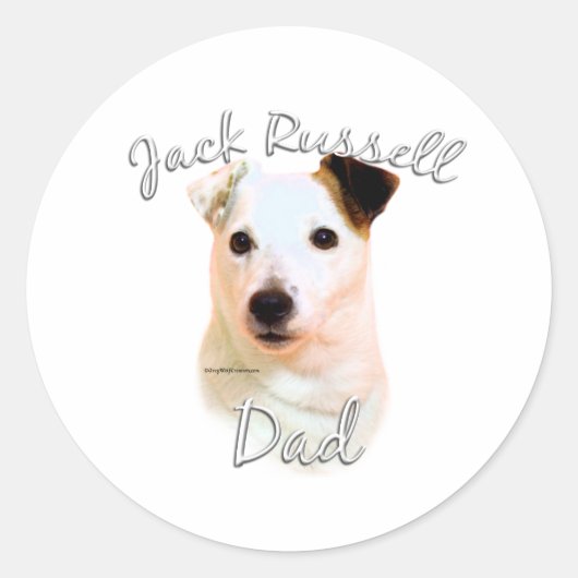 Jack Russell Terrier Vater 2 Runder Aufkleber (Vorderseite)