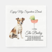 Jack Russell Terrier Wedding Signature Drink Napki Serviette (Vorderseite)