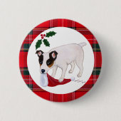 Jack-Russell-Terrier-Weihnachten Button (Vorderseite)