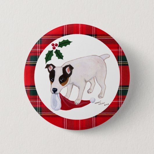 Jack-Russell-Terrier-Weihnachten Button (Vorderseite)