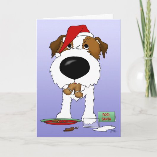 Jack-Russell-Terrier-Weihnachten Feiertagskarte (Vorderseite)