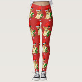 Jack Russell Terrier Weihnachten Leggings (Vorderseite)