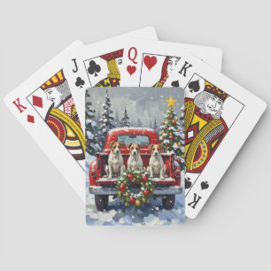 Jack Russell Terrier Weihnachten Rotes Lastwagen F Spielkarten