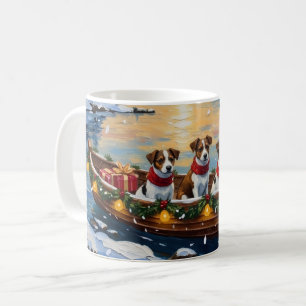 Jack Russell Terrier Weihnachtsboot Urlaub Kaffeetasse