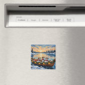 Jack Russell Terrier Weihnachtsboot Urlaub Magnet (In Situ (Geschirrspüler))