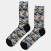 Jack Russell Terrier Weihnachtsboot Urlaub Socken (Linkes Detail)